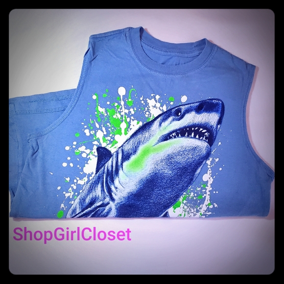 Shark Muscle Shirt Boys Large (10-12)